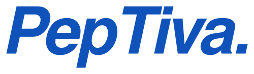 PepTiva logo in #0F52BA blue